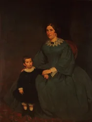 Retrato de Cecilia R. de Peralta Ramos y su hijo